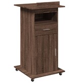 VidaXL Lessenaar met wielen en lade 55x55x107 cm hout bruin eikenkleur