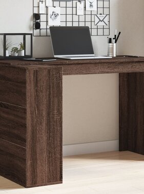VidaXL Bureau 123,5x73,5x75 cm bewerkt hout bruin eikenkleurig
