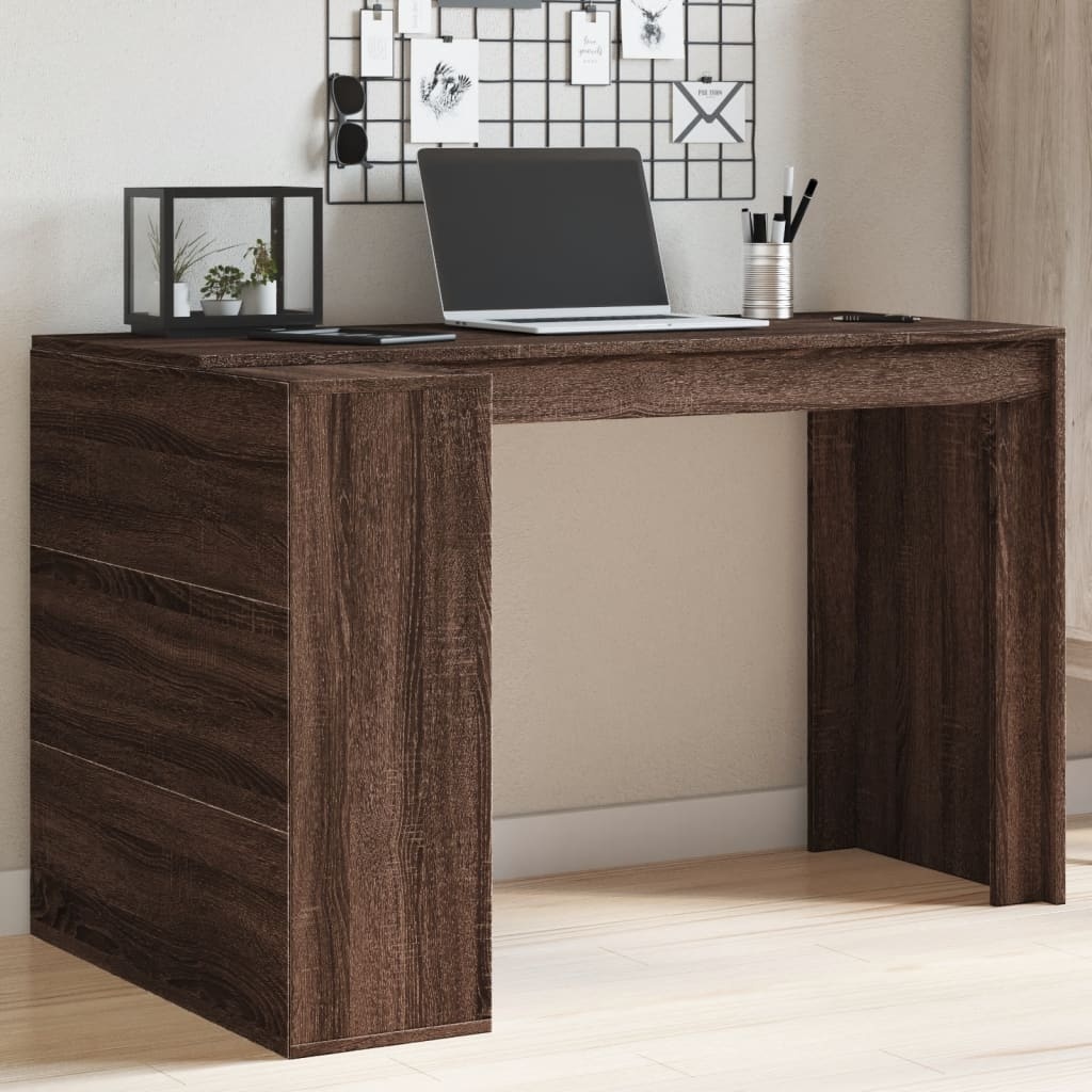 VidaXL Bureau 123,5x73,5x75 cm bewerkt hout bruin eikenkleurig