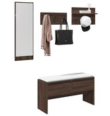VidaXL 4-delige Garderobe set bewerkt hout bruin eikenkleurig