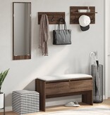VidaXL 4-delige Garderobe set bewerkt hout bruin eikenkleurig