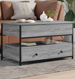 VidaXL Salontafel 85x50x50 cm bewerkt hout en metaal grijs sonoma