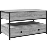 VidaXL Salontafel 85x50x50 cm bewerkt hout en metaal grijs sonoma