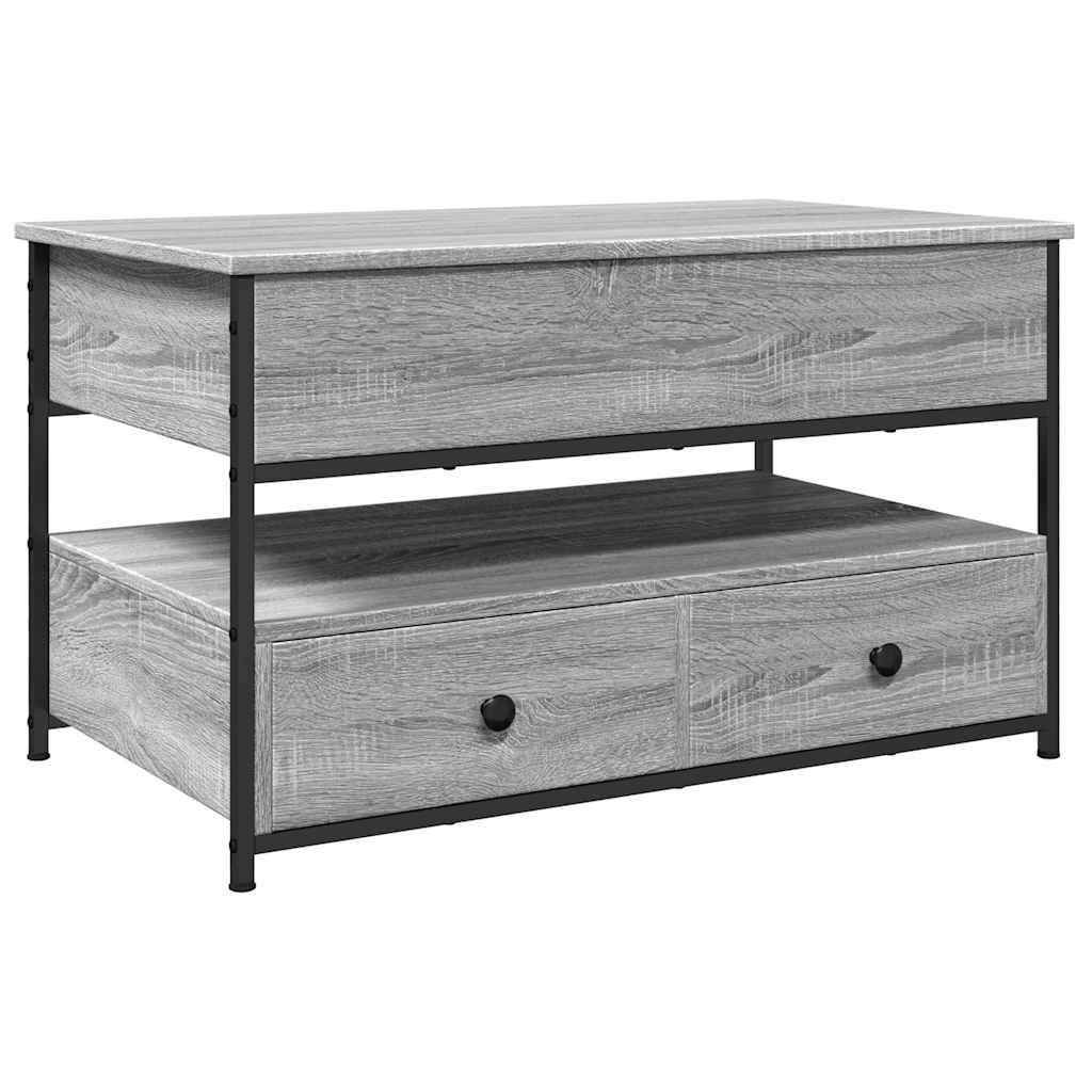 VidaXL Salontafel 85x50x50 cm bewerkt hout en metaal grijs sonoma