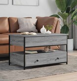 VidaXL Salontafel 85x50x50 cm bewerkt hout en metaal grijs sonoma