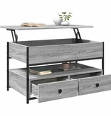 VidaXL Salontafel 85x50x50 cm bewerkt hout en metaal grijs sonoma