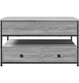 VidaXL Salontafel 85x50x50 cm bewerkt hout en metaal grijs sonoma