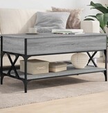 VidaXL Salontafel 100x50x50 cm bewerkt hout en metaal grijs sonoma