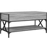 VidaXL Salontafel 100x50x50 cm bewerkt hout en metaal grijs sonoma