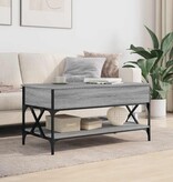 VidaXL Salontafel 100x50x50 cm bewerkt hout en metaal grijs sonoma