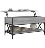 VidaXL Salontafel 100x50x50 cm bewerkt hout en metaal grijs sonoma