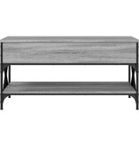 VidaXL Salontafel 100x50x50 cm bewerkt hout en metaal grijs sonoma