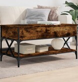 VidaXL Salontafel 100x50x50 cm bewerkt hout en metaal gerookt eiken