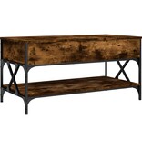 VidaXL Salontafel 100x50x50 cm bewerkt hout en metaal gerookt eiken