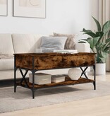 VidaXL Salontafel 100x50x50 cm bewerkt hout en metaal gerookt eiken
