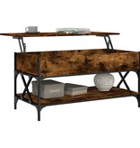 VidaXL Salontafel 100x50x50 cm bewerkt hout en metaal gerookt eiken