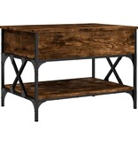 VidaXL Salontafel 70x50x50 cm bewerkt hout en metaal gerookt eiken