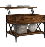 VidaXL Salontafel 70x50x50 cm bewerkt hout en metaal gerookt eiken