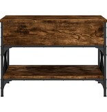 VidaXL Salontafel 70x50x50 cm bewerkt hout en metaal gerookt eiken