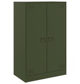VidaXL Dressoir 67x39x107 cm staal olijfgroen