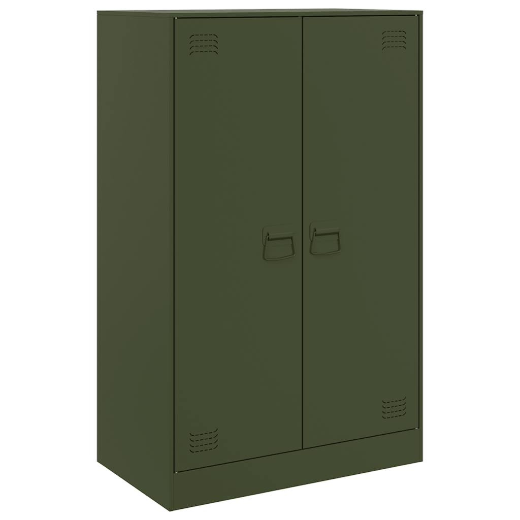 VidaXL Dressoir 67x39x107 cm staal olijfgroen