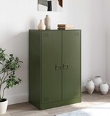 VidaXL Dressoir 67x39x107 cm staal olijfgroen