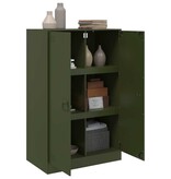 VidaXL Dressoir 67x39x107 cm staal olijfgroen