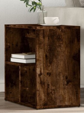 VidaXL Bijzettafels 2 st 50x30x50 cm bewerkt hout gerookt eikenkleurig