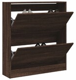 VidaXL Schoenenkast 80x21x87,5 cm bewerkt hout bruin eikenkleur