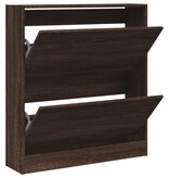 VidaXL Schoenenkast 80x21x87,5 cm bewerkt hout bruin eikenkleur