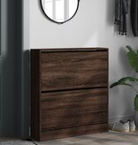 VidaXL Schoenenkast 80x21x87,5 cm bewerkt hout bruin eikenkleur