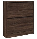 VidaXL Schoenenkast 80x21x87,5 cm bewerkt hout bruin eikenkleur