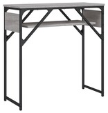 VidaXL Wandtafel met schap 75x30x75 cm bewerkt hout grijs sonoma