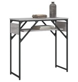 VidaXL Wandtafel met schap 75x30x75 cm bewerkt hout grijs sonoma