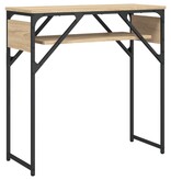 VidaXL Wandtafel met schap 75x30x75 cm bewerkt hout sonoma eikenkleur