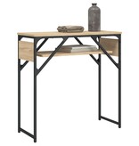 VidaXL Wandtafel met schap 75x30x75 cm bewerkt hout sonoma eikenkleur