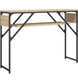 VidaXL Wandtafel met schap 105x30x75 cm bewerkt hout sonoma eikenkleur