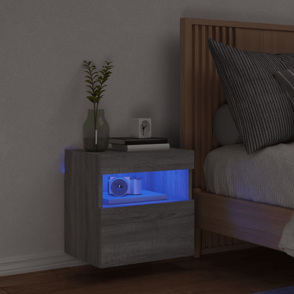 VidaXL Tv-wandmeubel met LED 40x30x40 cm grijs sonoma eikenkleurig