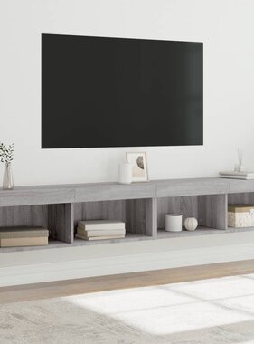 VidaXL Tv-meubels met LED-verlichting 2 st 100x30x30 cm grijs sonoma