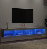 VidaXL Tv-meubels met LED-verlichting 2 st 100x30x30 cm grijs sonoma