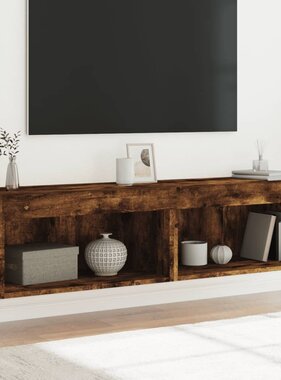 VidaXL Tv-meubels met LED-verlichting 2 st 60x30x30 cm gerookt eiken
