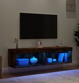 VidaXL Tv-meubels met LED-verlichting 2 st 60x30x30 cm gerookt eiken