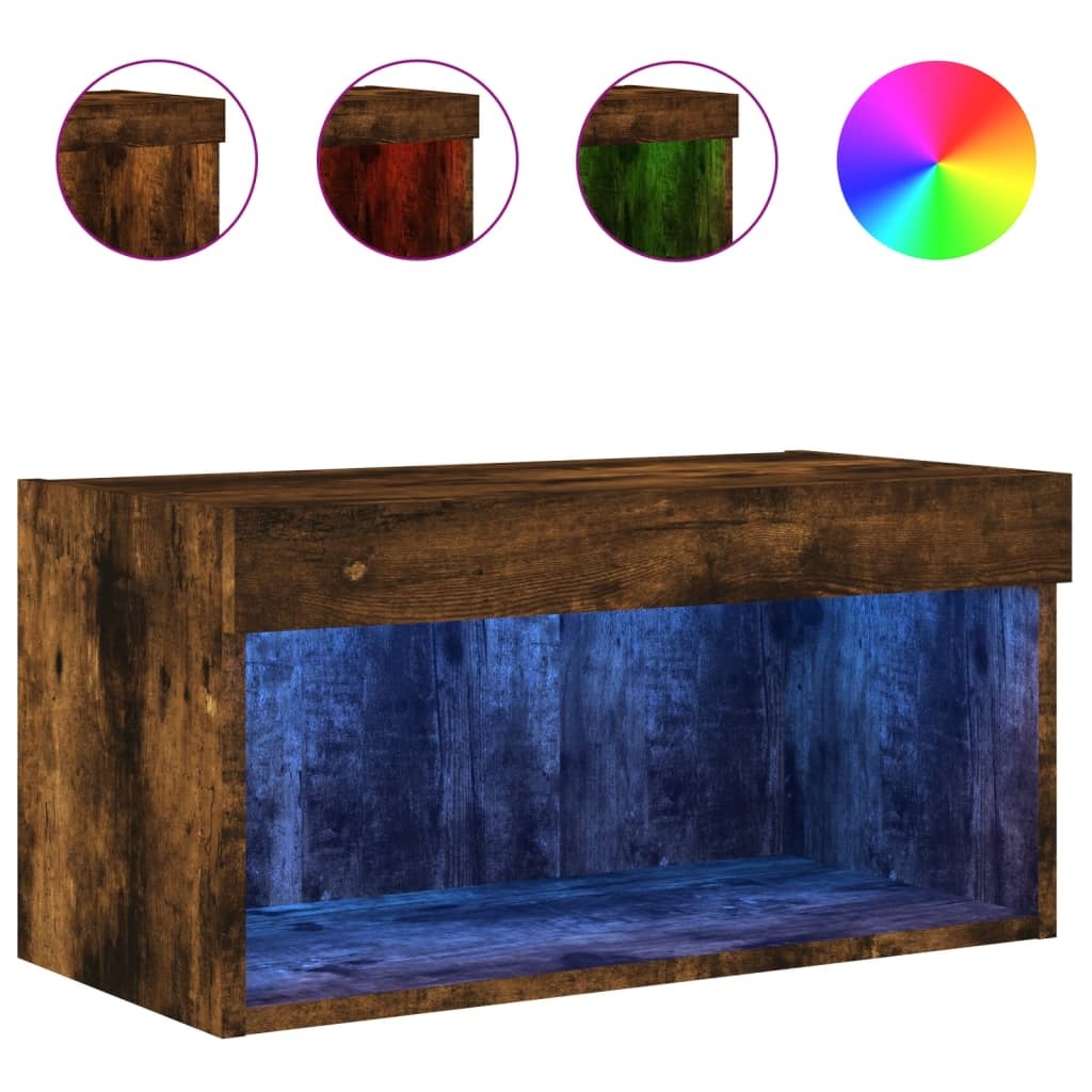 VidaXL Tv-meubel met LED-verlichting 60x30x30 cm gerookt eikenkleurig