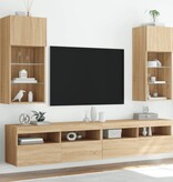 VidaXL Tv-meubels met LED-verlichting 2 st 40,5x30x90 cm sonoma eiken