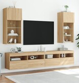 VidaXL Tv-meubels met LED-verlichting 2 st 40,5x30x90 cm sonoma eiken