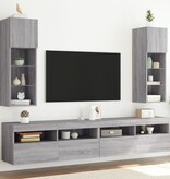 VidaXL Tv-meubels met LED-verlichting 2 st 30,5x30x90 cm grijs sonoma
