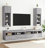VidaXL Tv-meubels met LED-verlichting 2 st 30,5x30x90 cm grijs sonoma