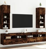 VidaXL Tv-meubels met LED-verlichting 2 st 30,5x30x90 cm gerookt eiken