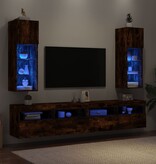 VidaXL Tv-meubels met LED-verlichting 2 st 30,5x30x90 cm gerookt eiken