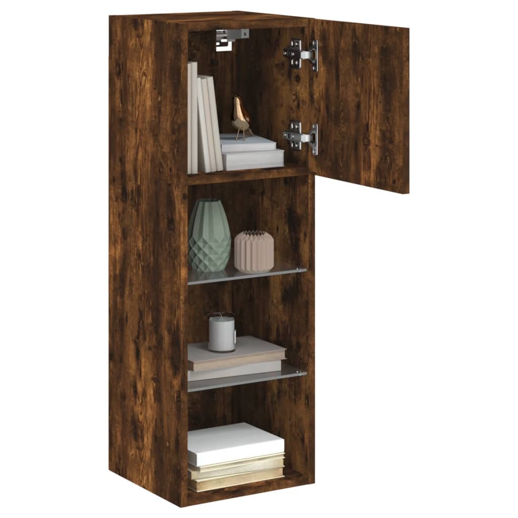 VidaXL Tv-meubels met LED-verlichting 2 st 30,5x30x90 cm gerookt eiken